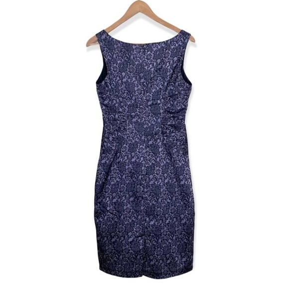 Adrianna Papell Womens Lace Overlay Sheath Dress size 4 Purple Black Knee Length - Picture 4 of 11